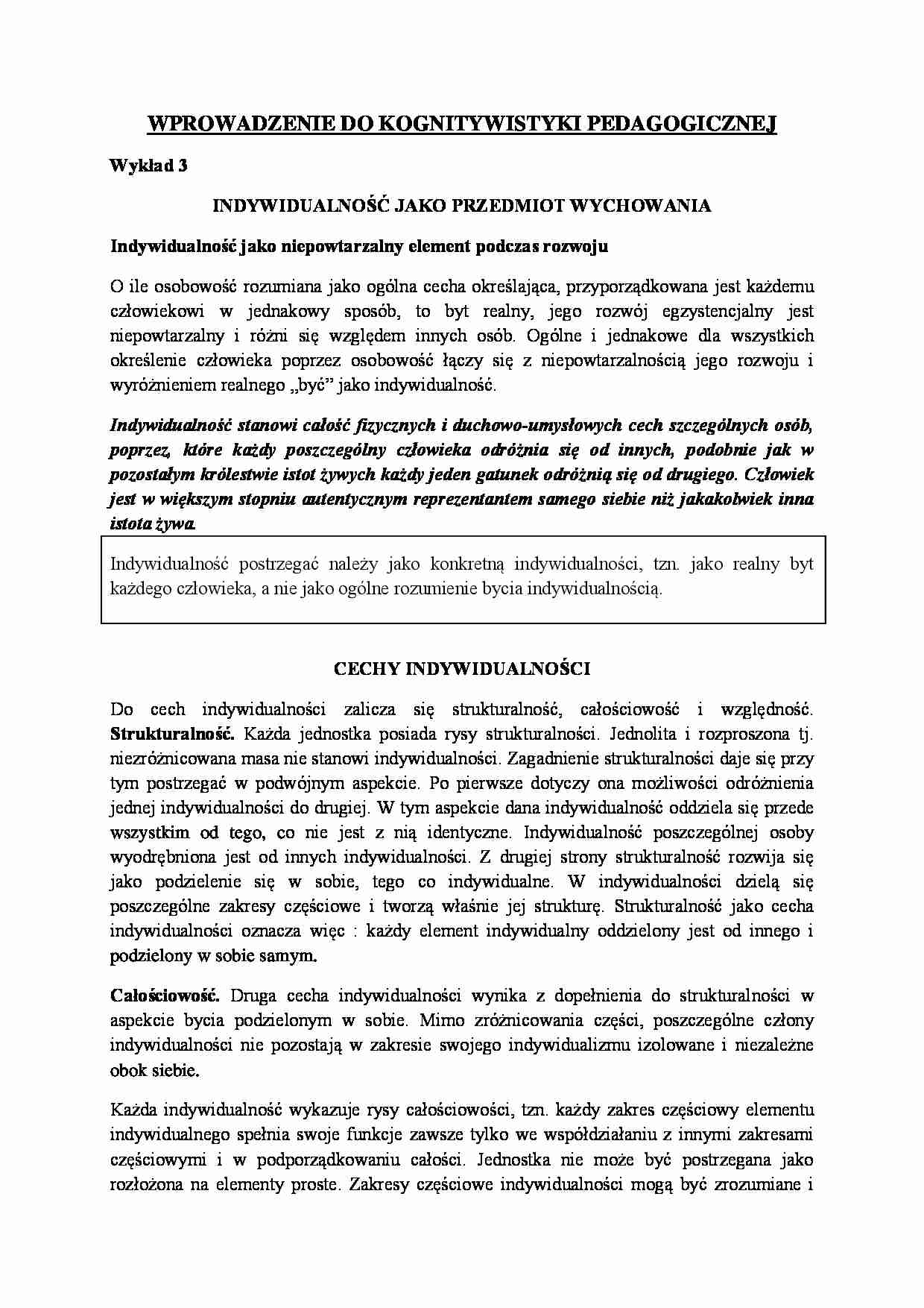 Wprowadzenie do kognitywistyki pedagogicznej - 3 - strona 1