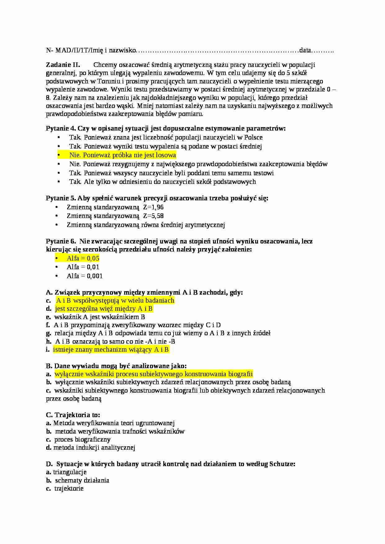 Badanie w działaniu - test  - strona 1