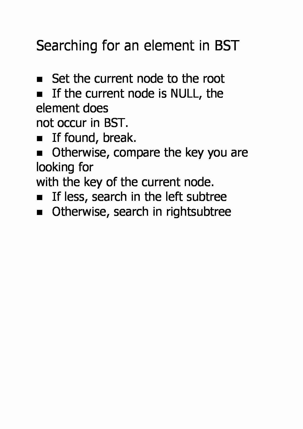 Searching for an element in BST - strona 1