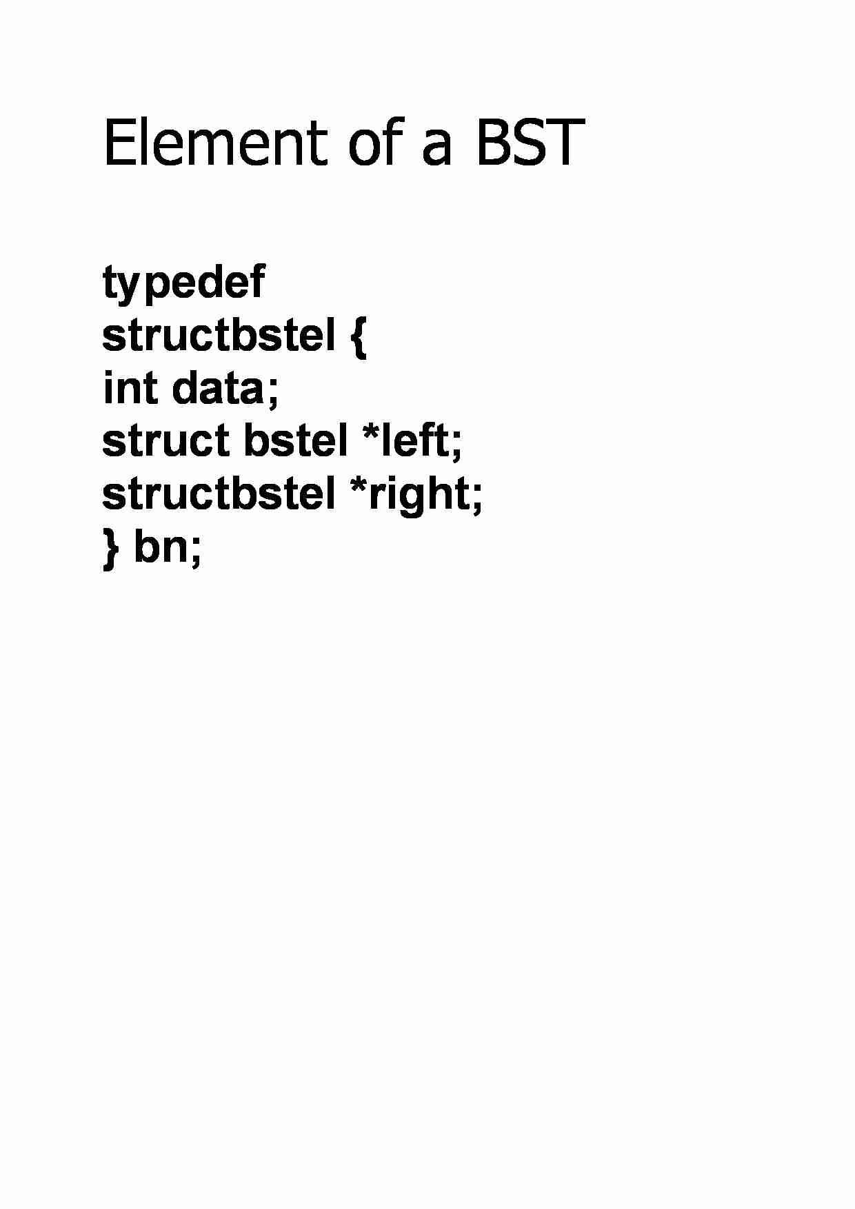 Element of a BST - strona 1