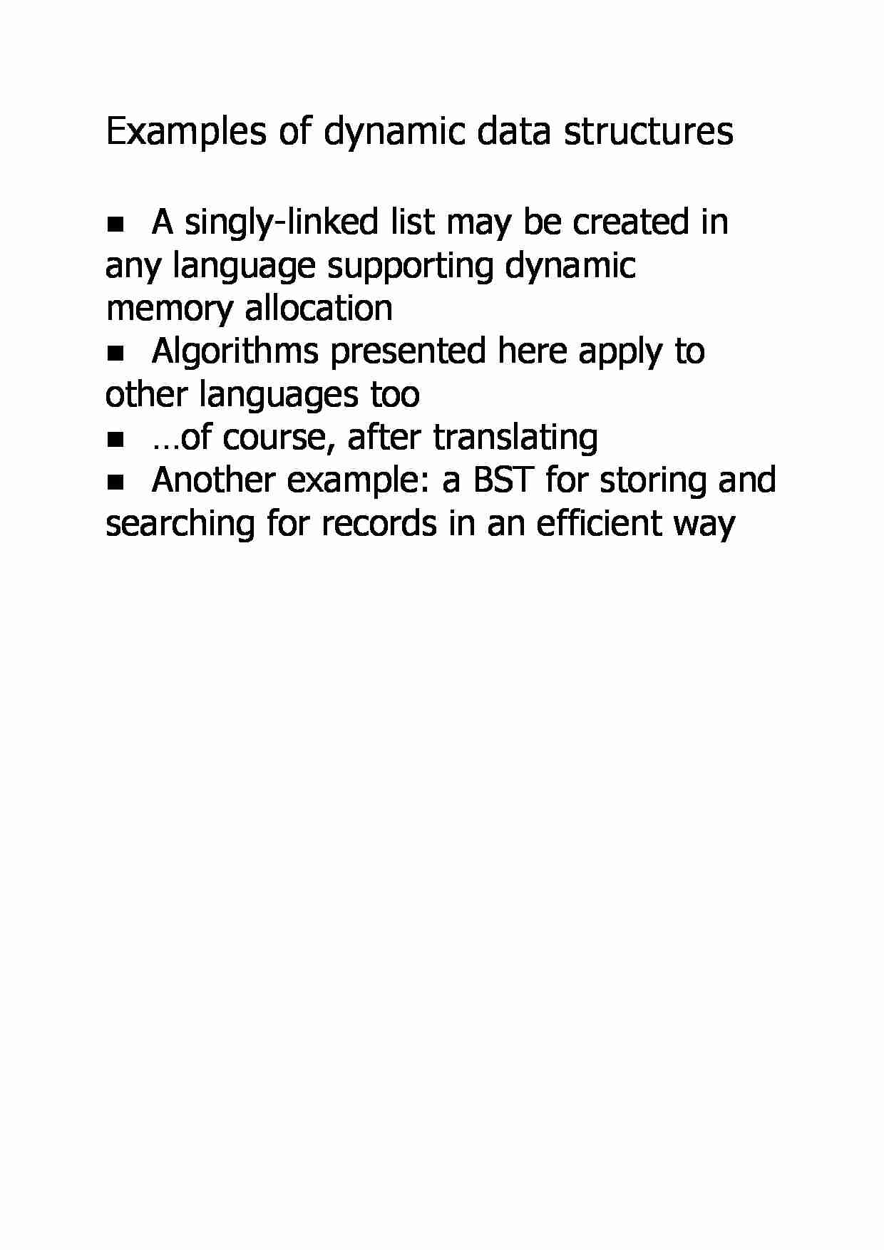 Examples of dynamic data structures - strona 1