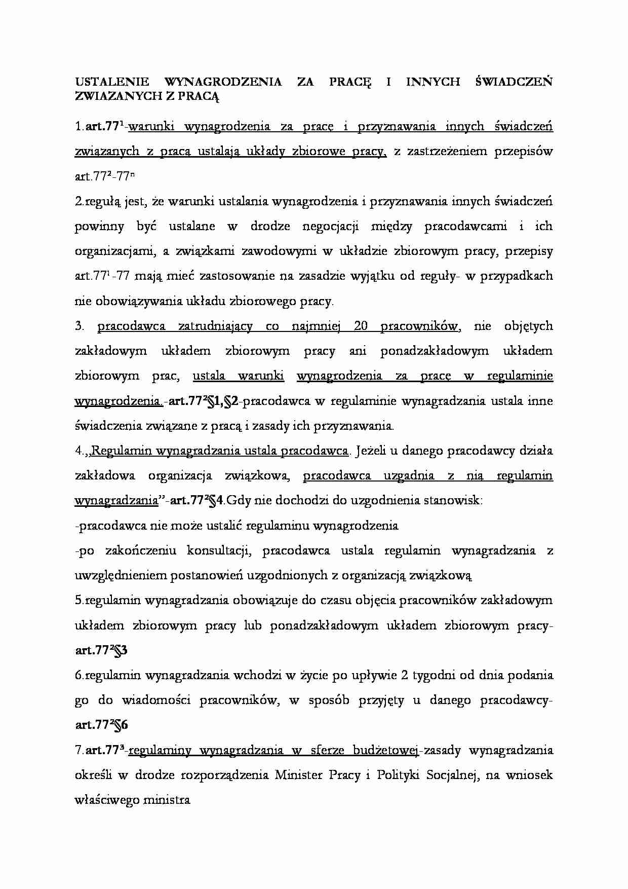 Ustalenie wynagrodzenia za pracę  - strona 1