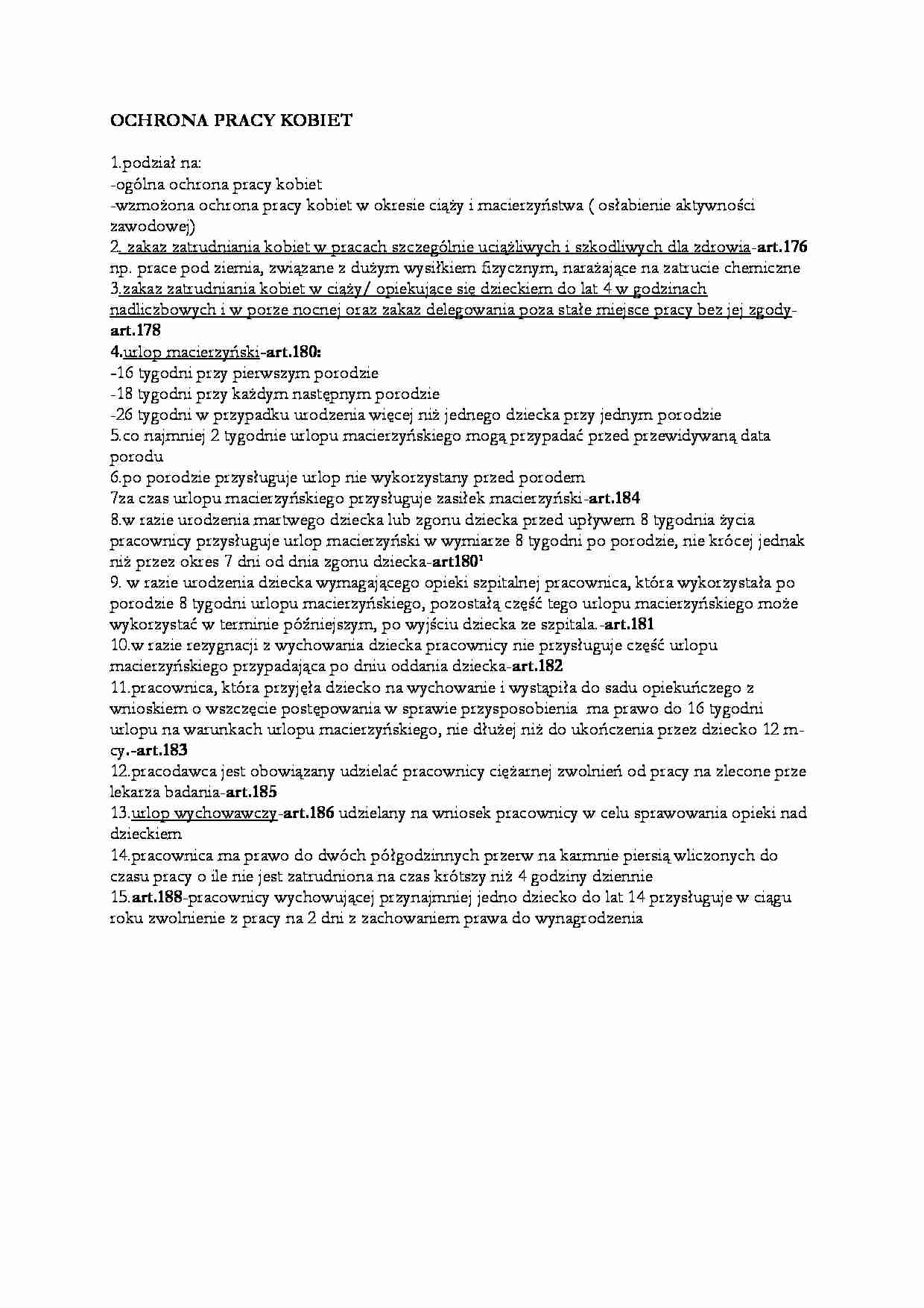 Ochrona pracy kobiet - strona 1