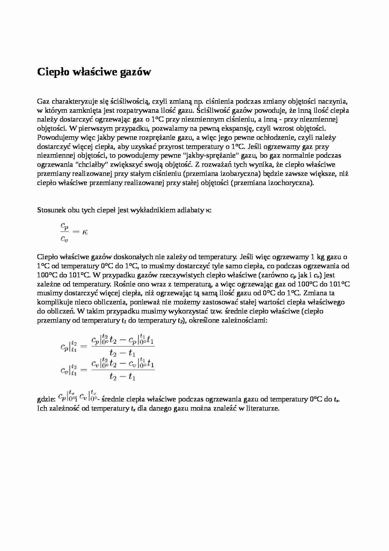 Ciepło właściwe gazów - strona 1