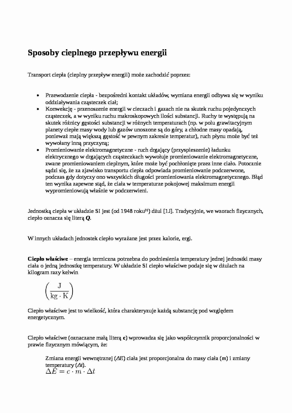 Sposoby cieplnego przepływu energii - strona 1