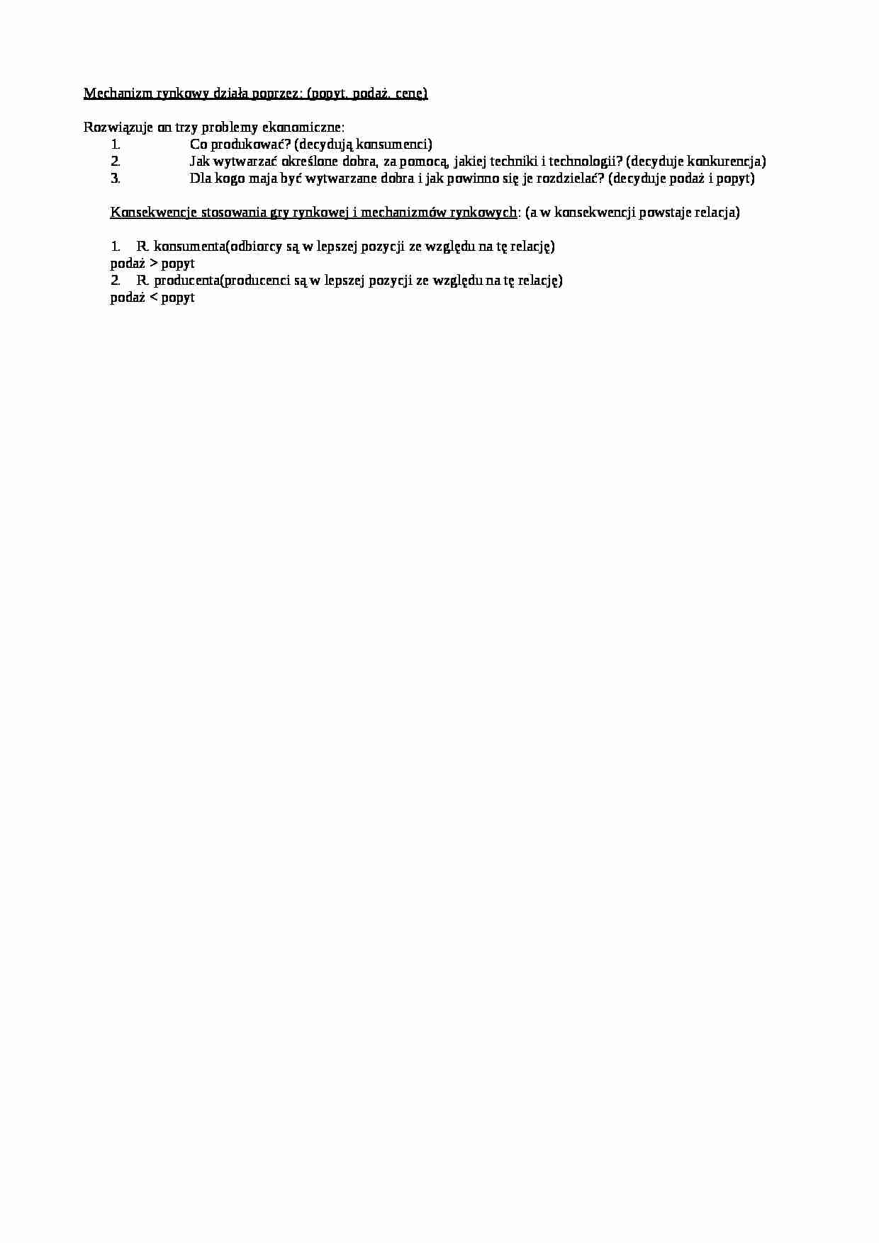 Mechanizm rynkowy - Popyt - strona 1