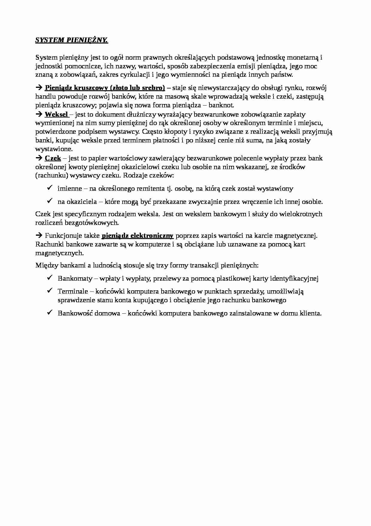 System pieniężny - strona 1