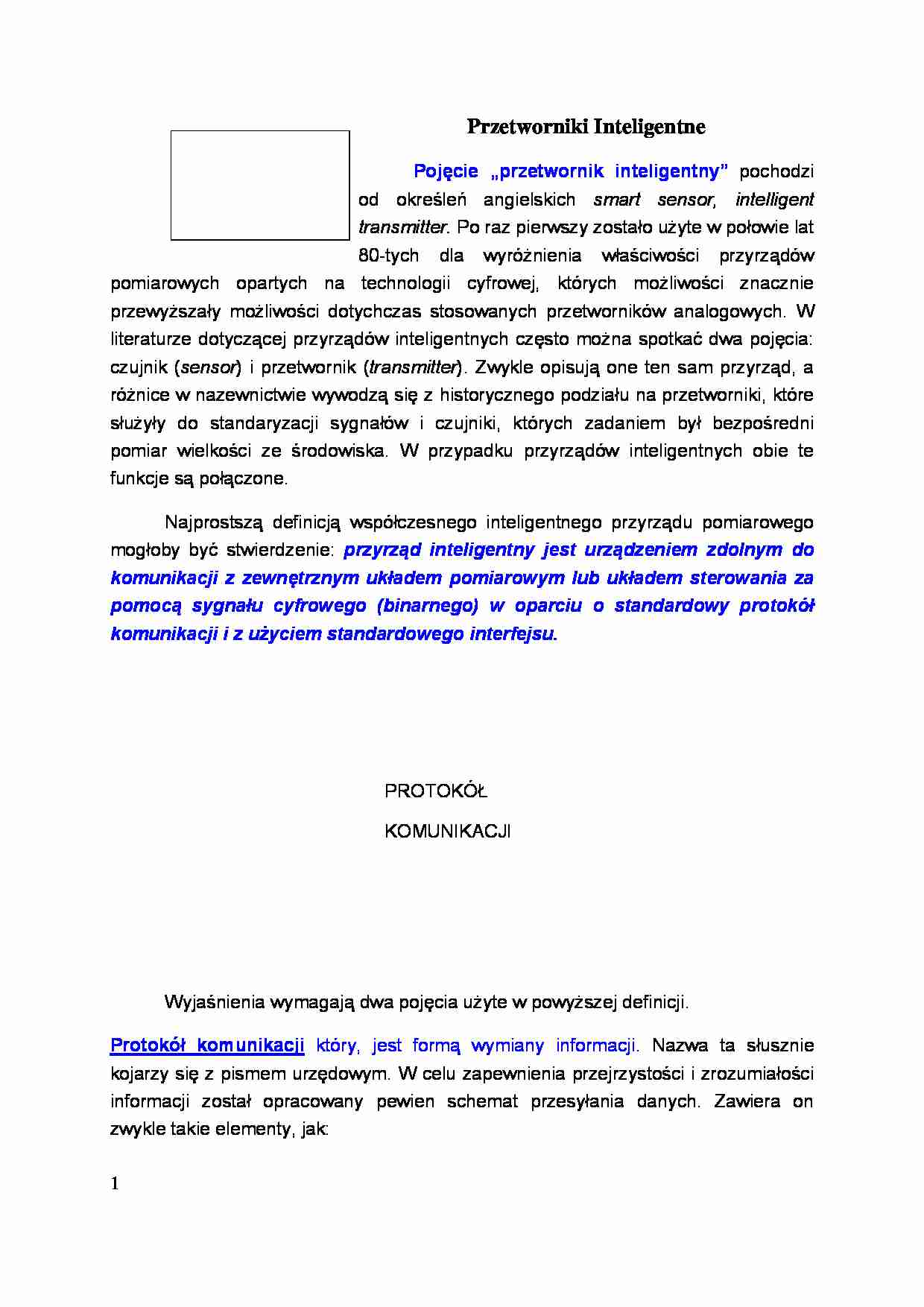 Przetworniki Inteligentne - strona 1