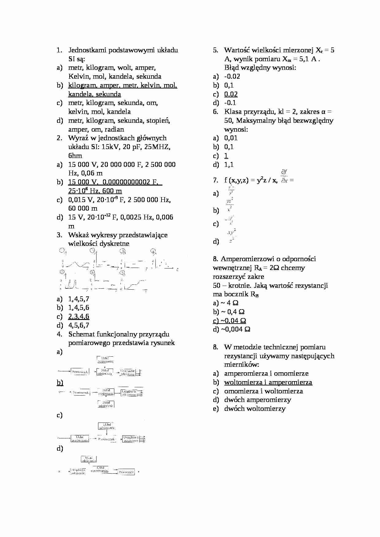 Zaliczenie test pytania i odpowiedzi - strona 1