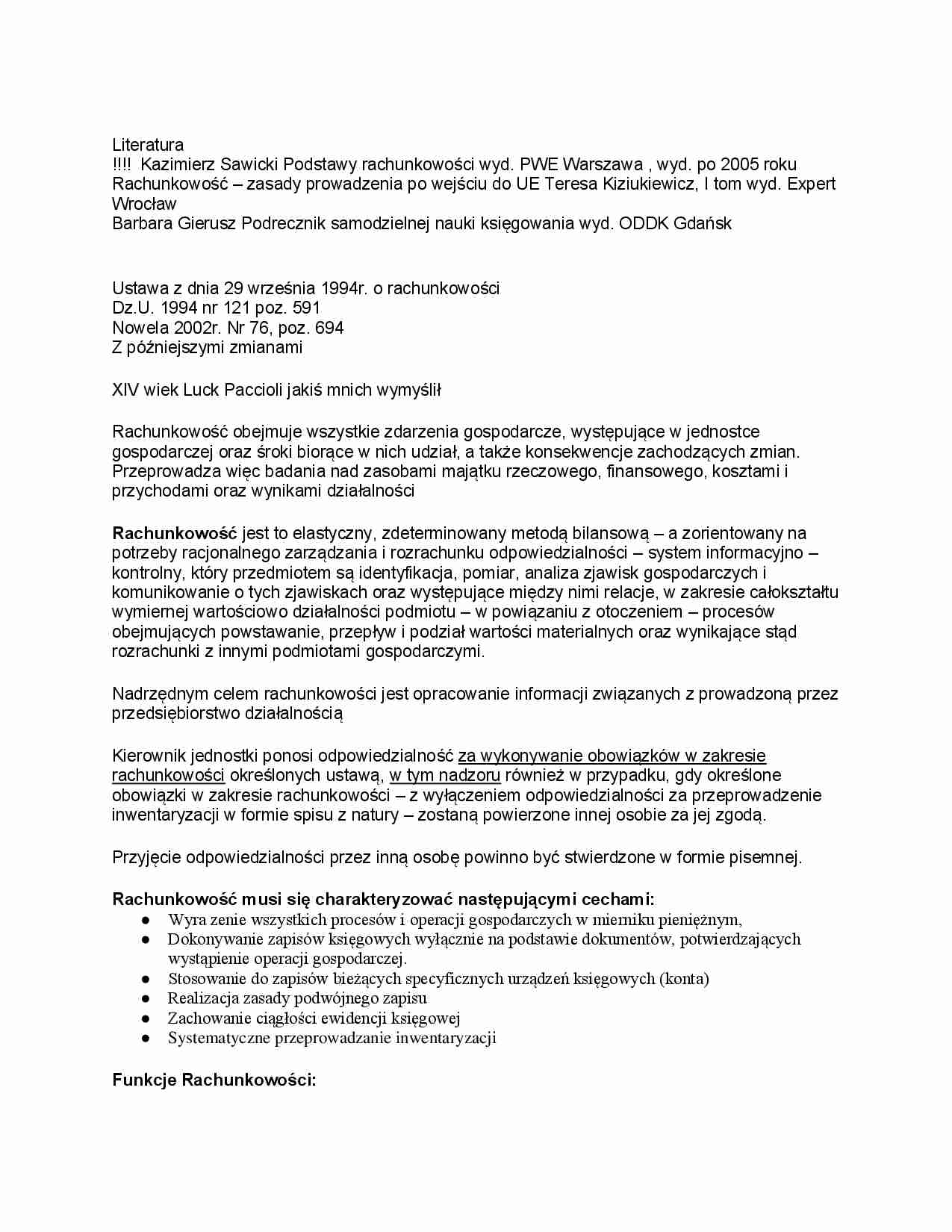 Rachunkowość - Zasady po wejściu Polski do UE - strona 1