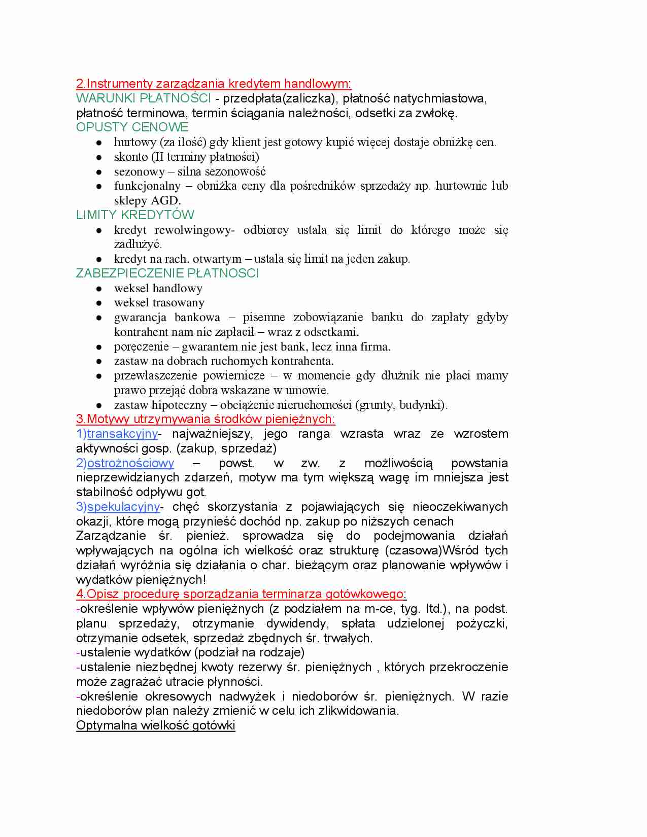 Instrumenty zarządzania kredytem handlowym - strona 1