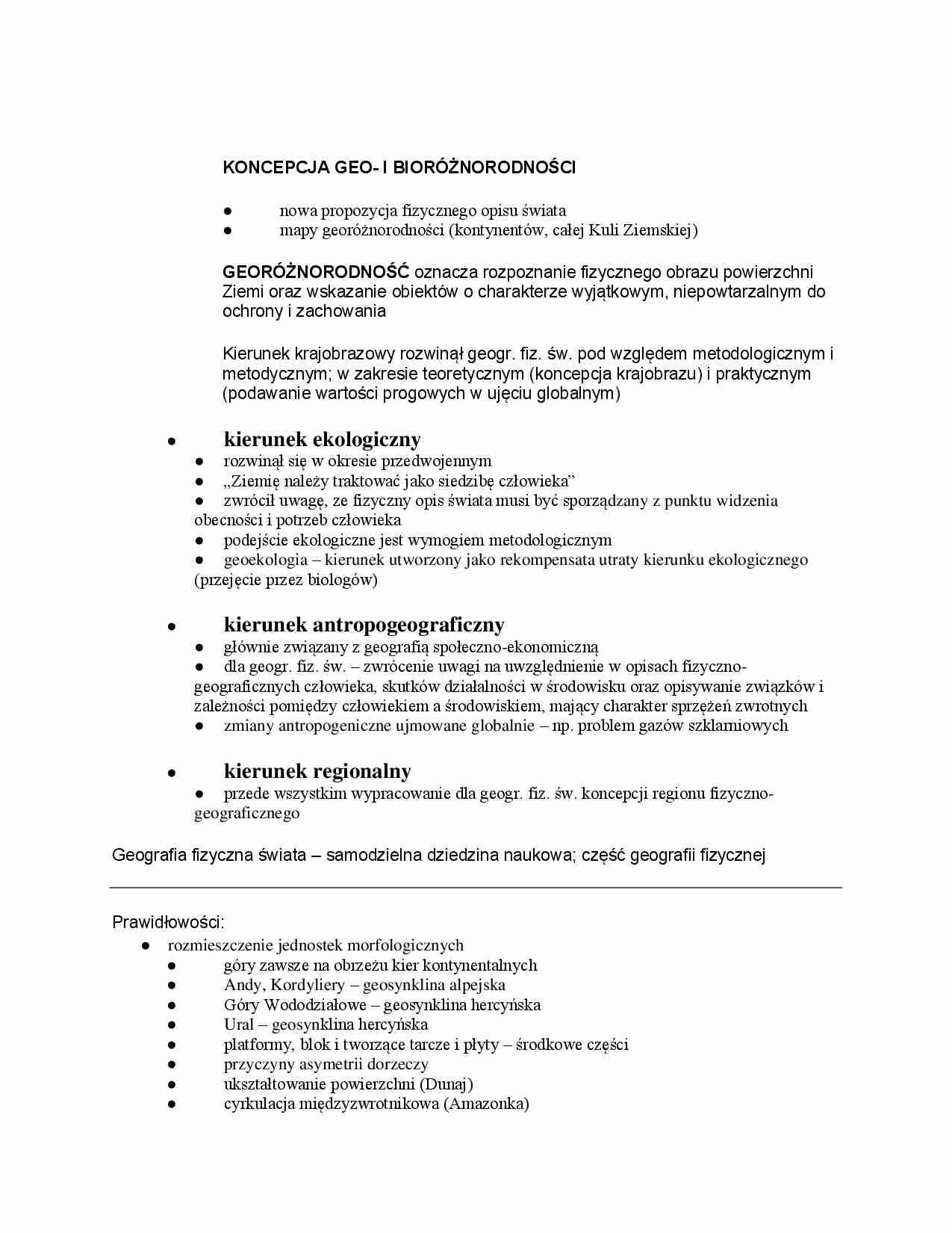 Koncepcja geo- i bioróżnorodności - strona 1