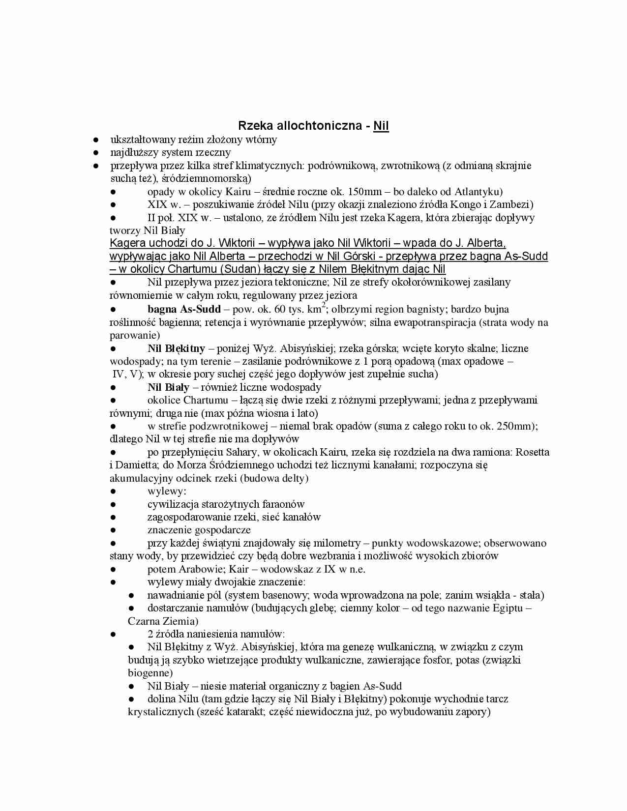 Rzeka allochtoniczna - Nil - strona 1