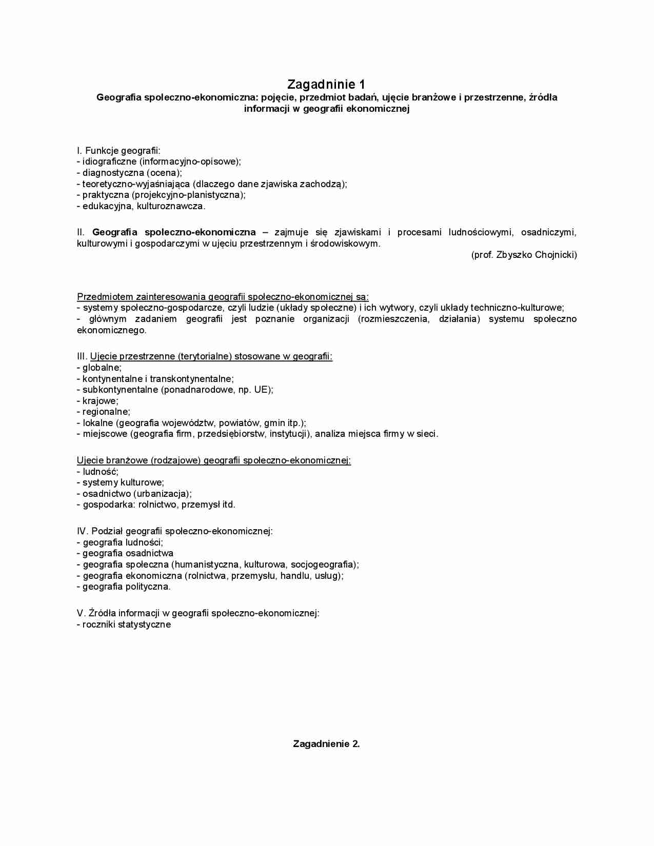 Geografia społeczno-ekonomiczna - strona 1