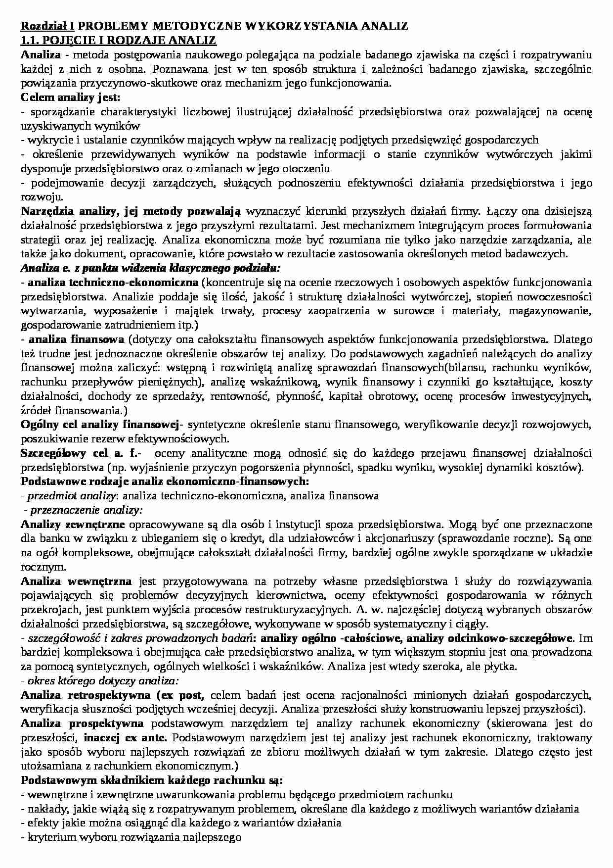Analiza ekonomiczna przedsiębiorstwa 1 - strona 1