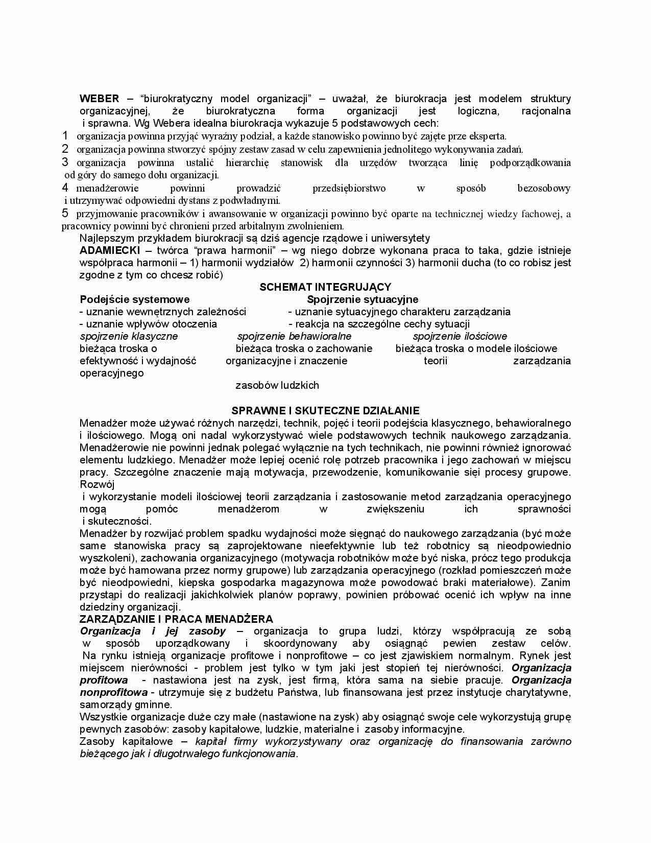 Weber-biurokratyczny model organizacji - strona 1