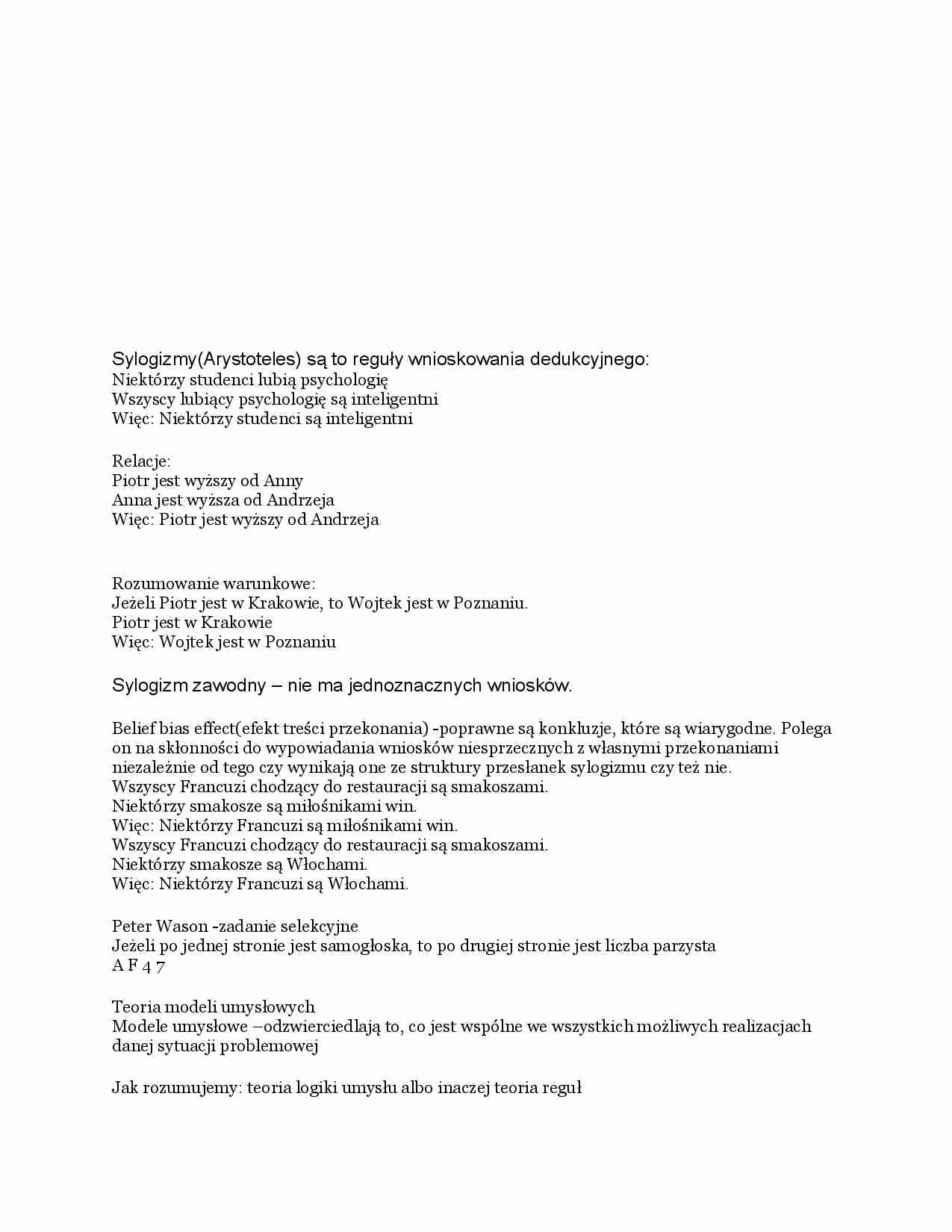 Sylogizmy(Arystoteles) są to reguły wnioskowania dedukcyjnego - strona 1