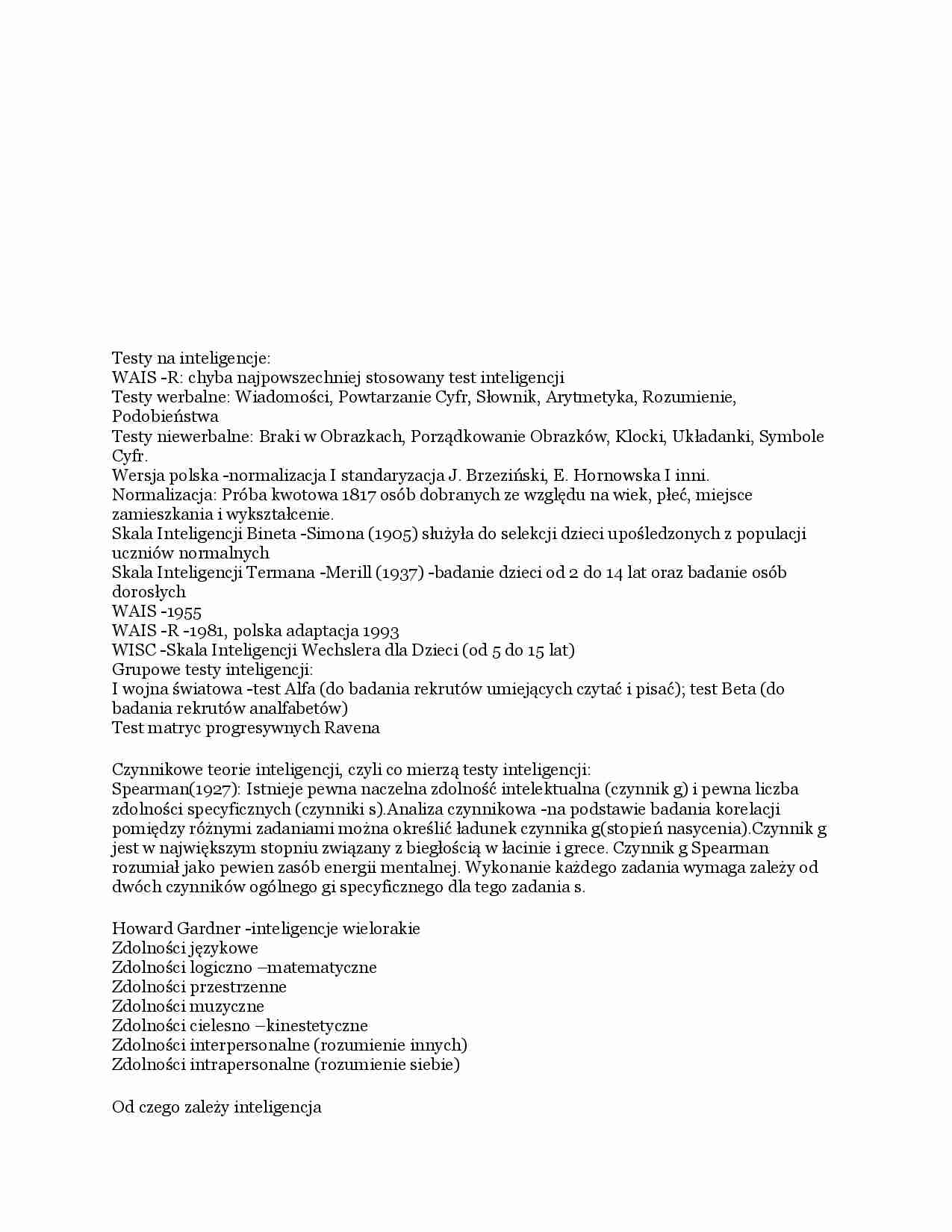 Testy na inteligencje - strona 1