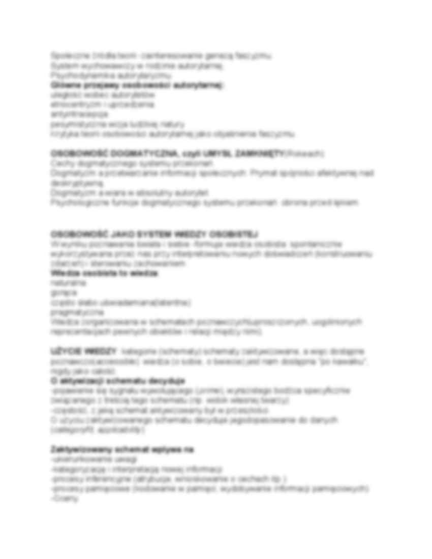 Mechanizmy psychologiczne zapewniające integrację - strona 2