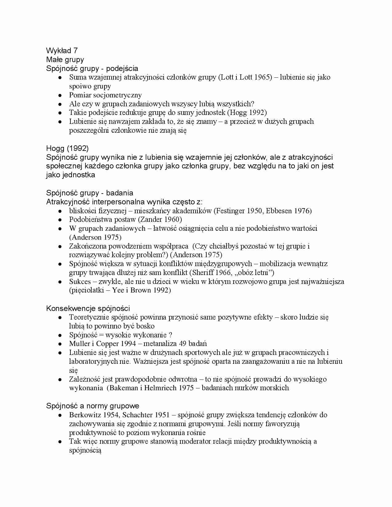 Spójność grupy - podejścia - strona 1