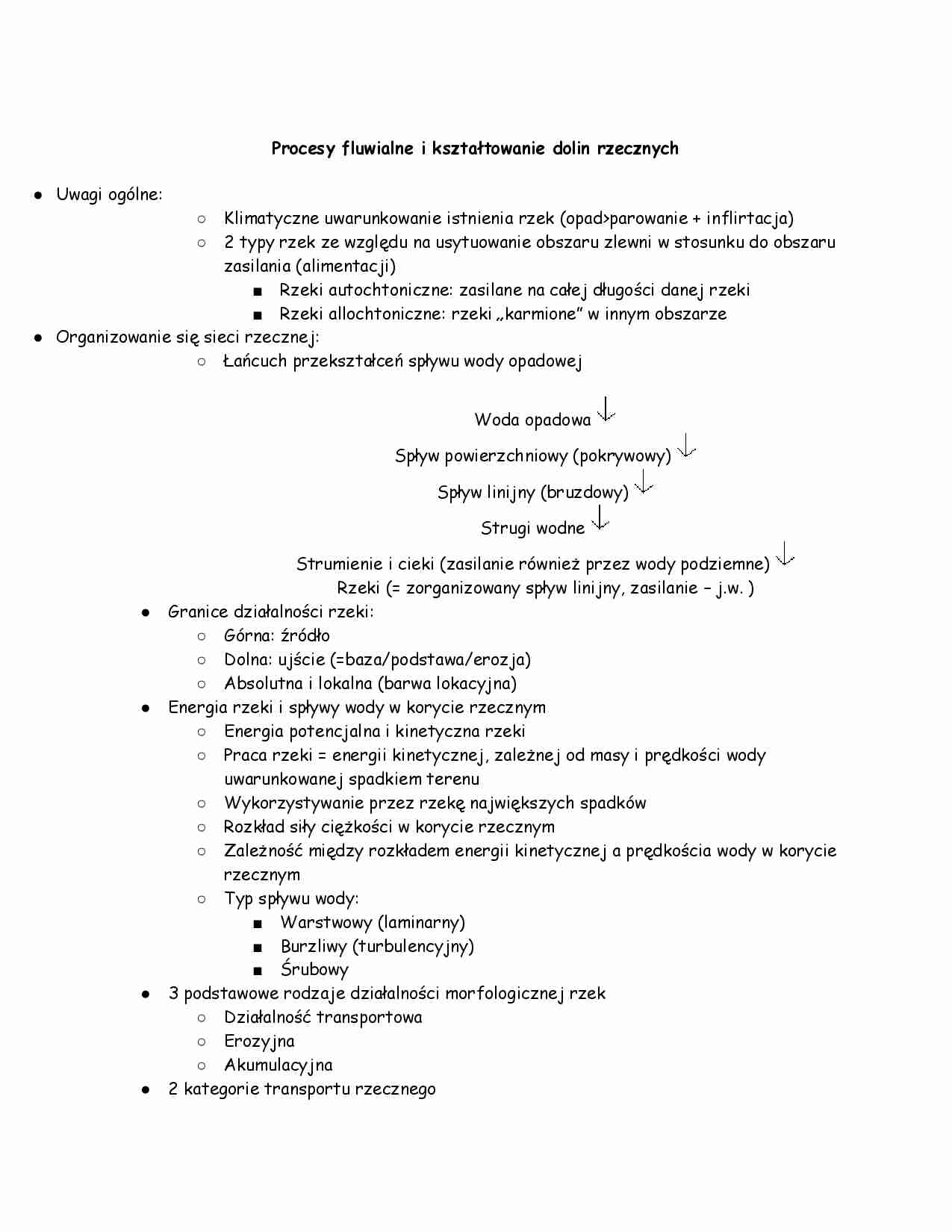 Procesy fluwialne i kształtowanie dolin rzecznych - strona 1
