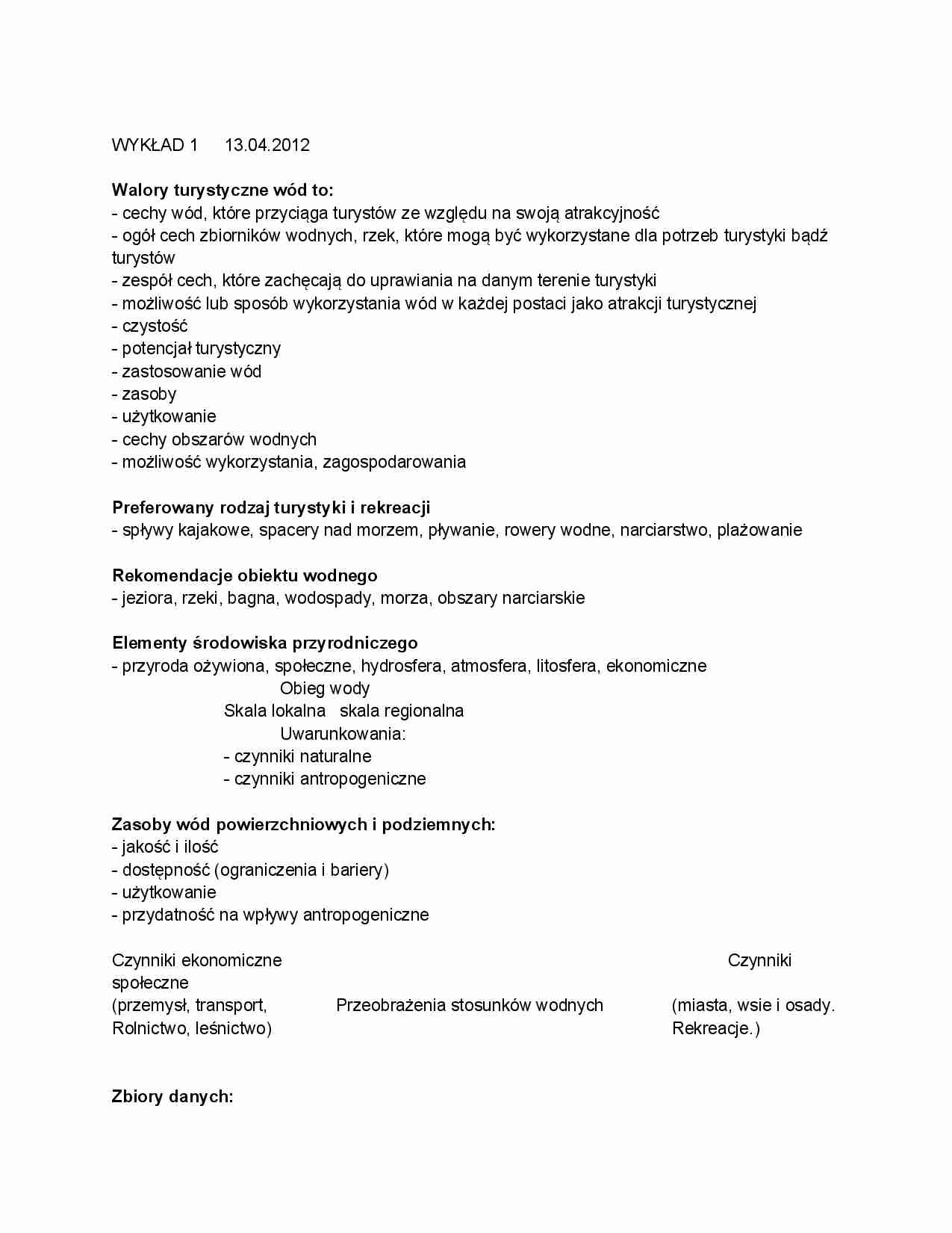 Walory turystyczne wód - strona 1