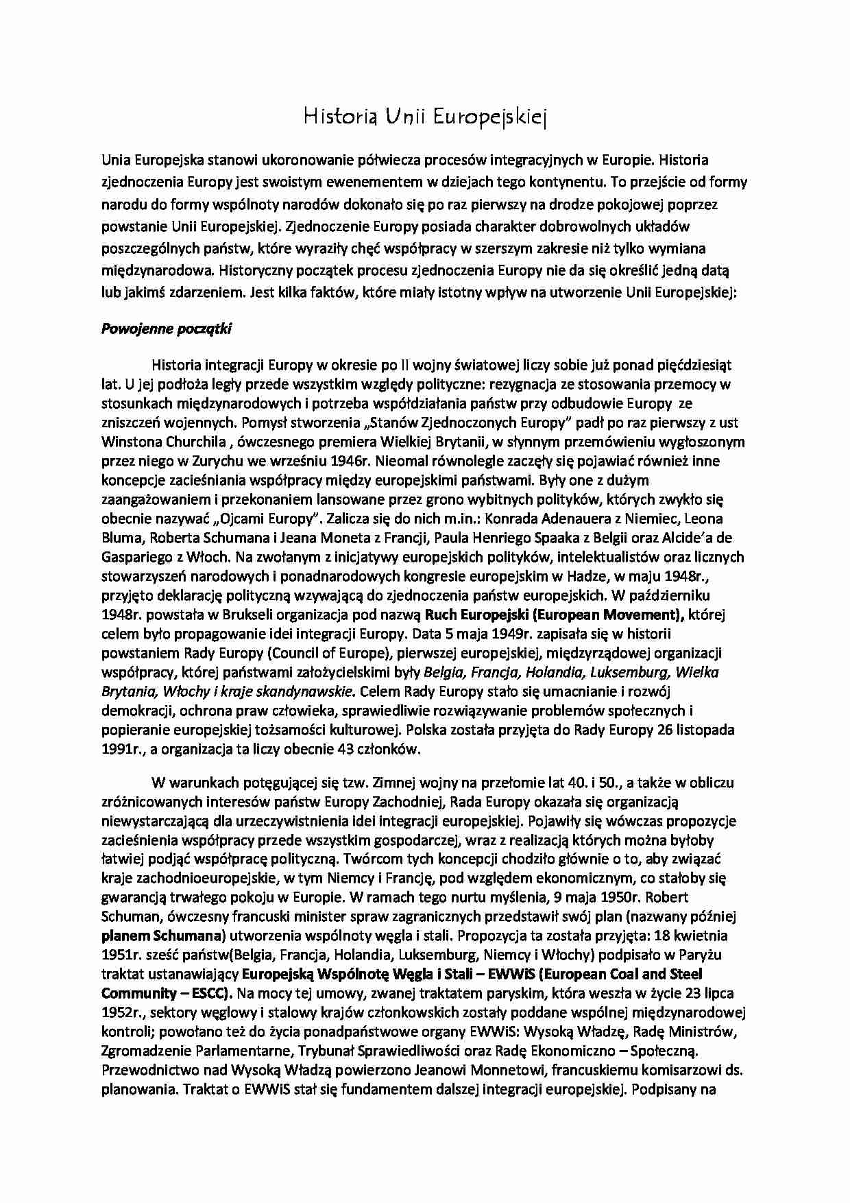 Historia Unii Europejskiej - Ojcowie Europy - strona 1