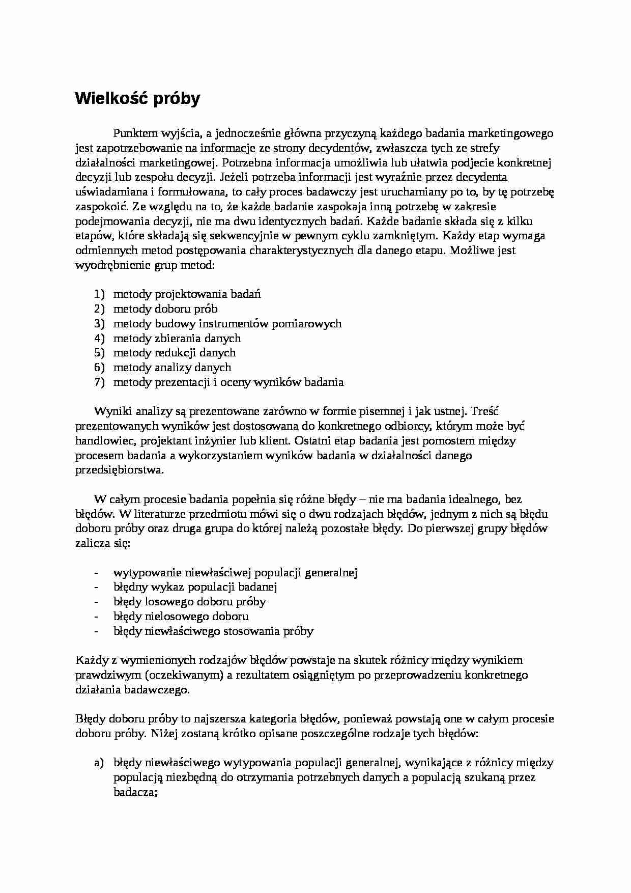 Wielkość próby badawczej - strona 1