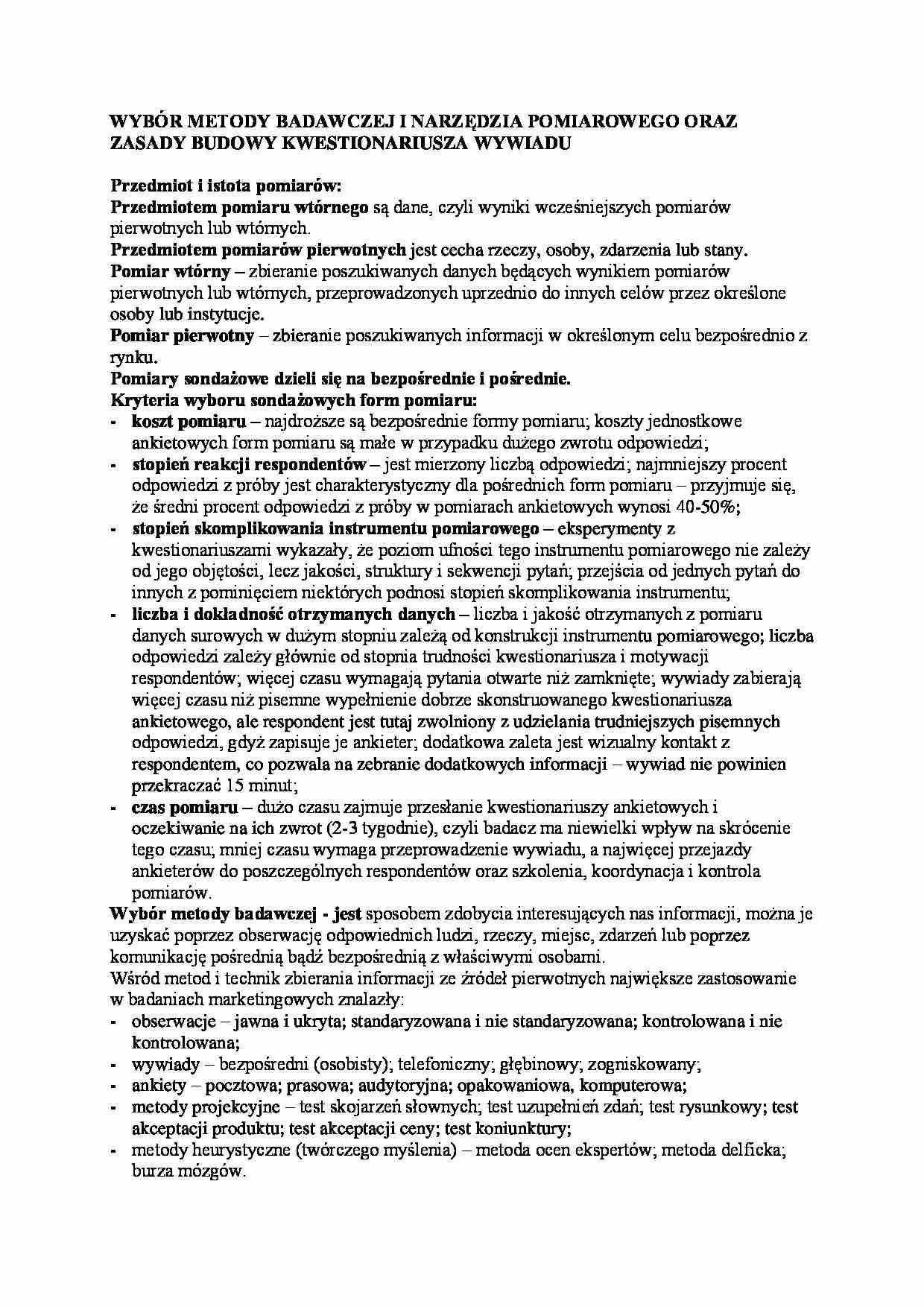 Wybór metody badawczej - strona 1