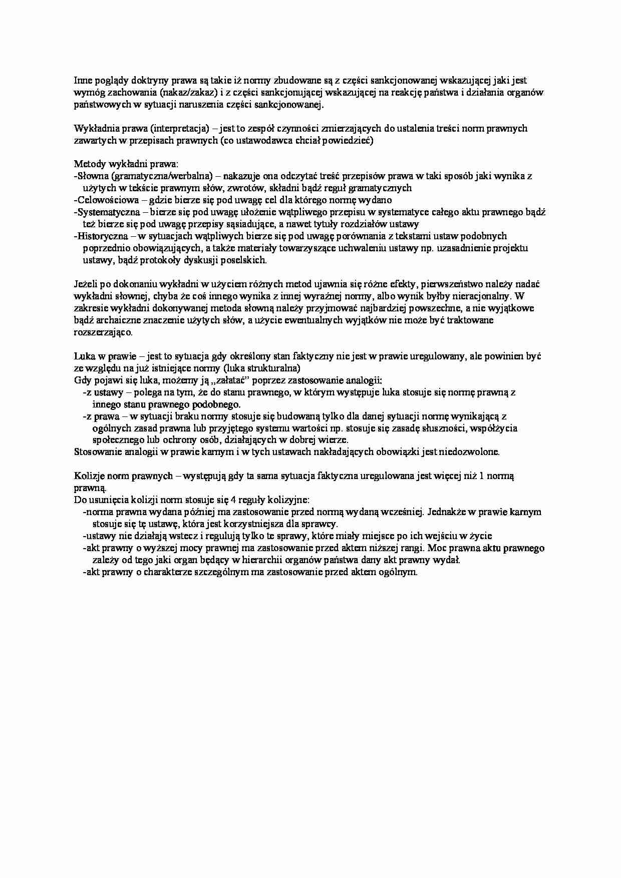 Metody wykładni prawa - podział - strona 1