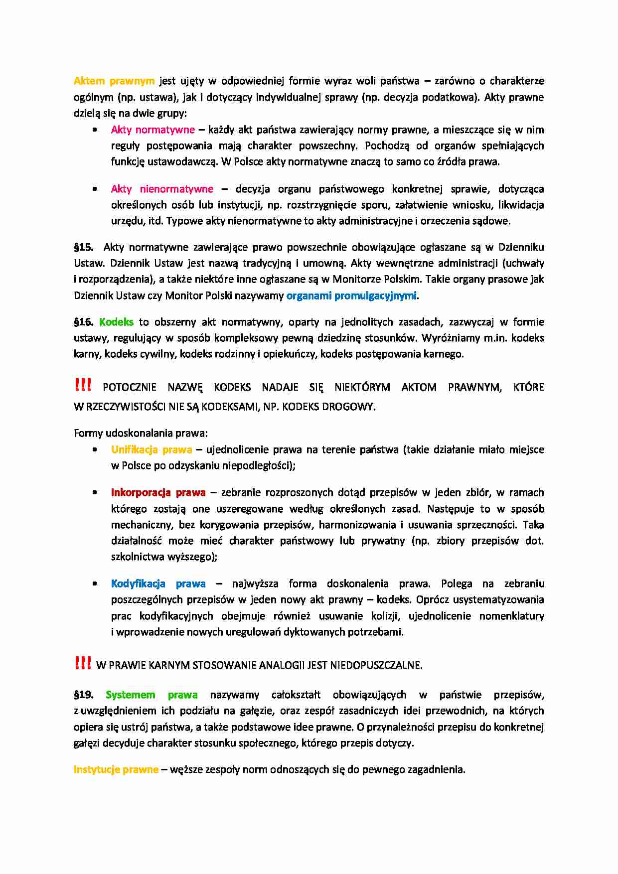 Akt prawny i jego rodzaje - strona 1