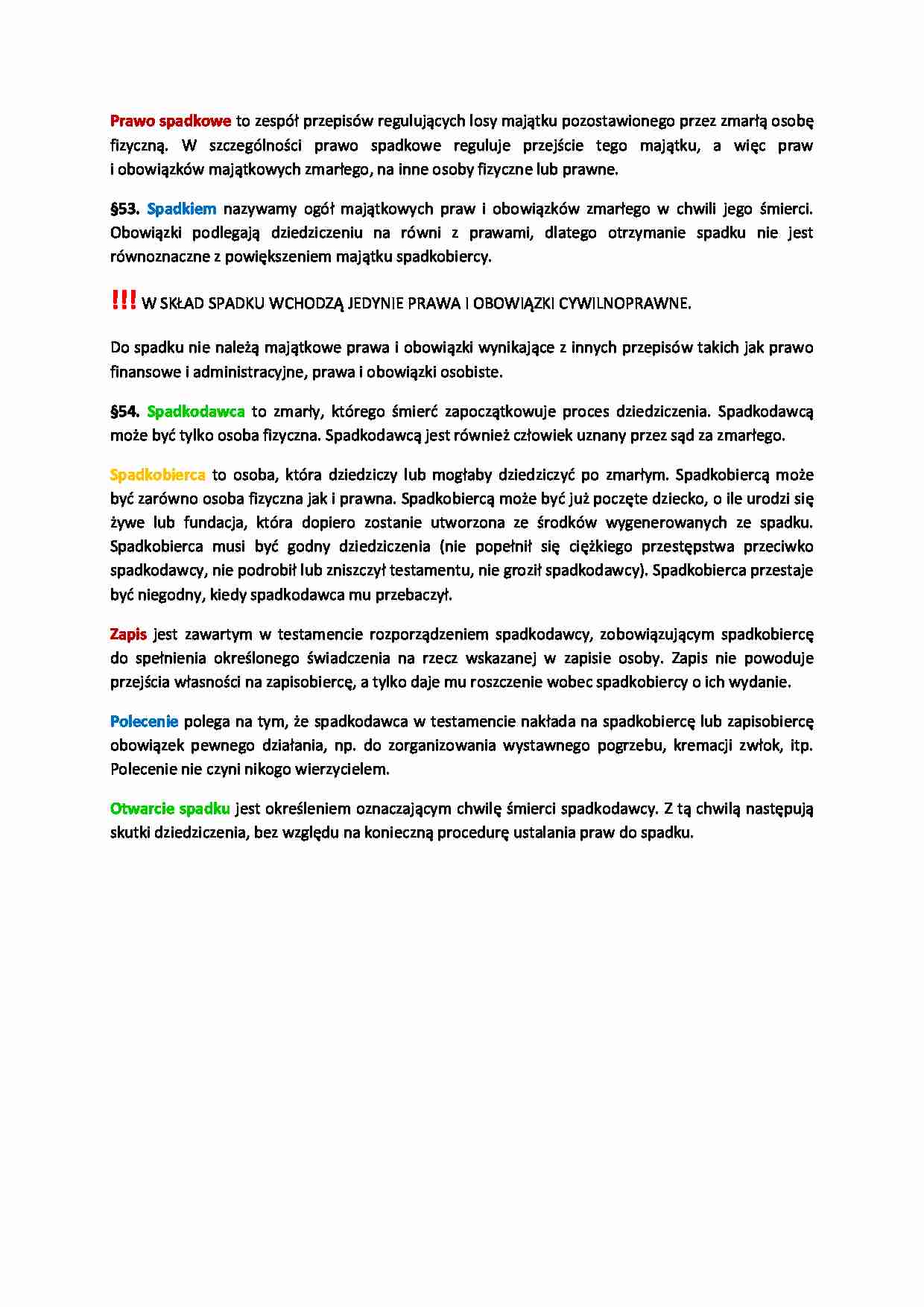 Prawo spadkowe - przepisy prawne - strona 1