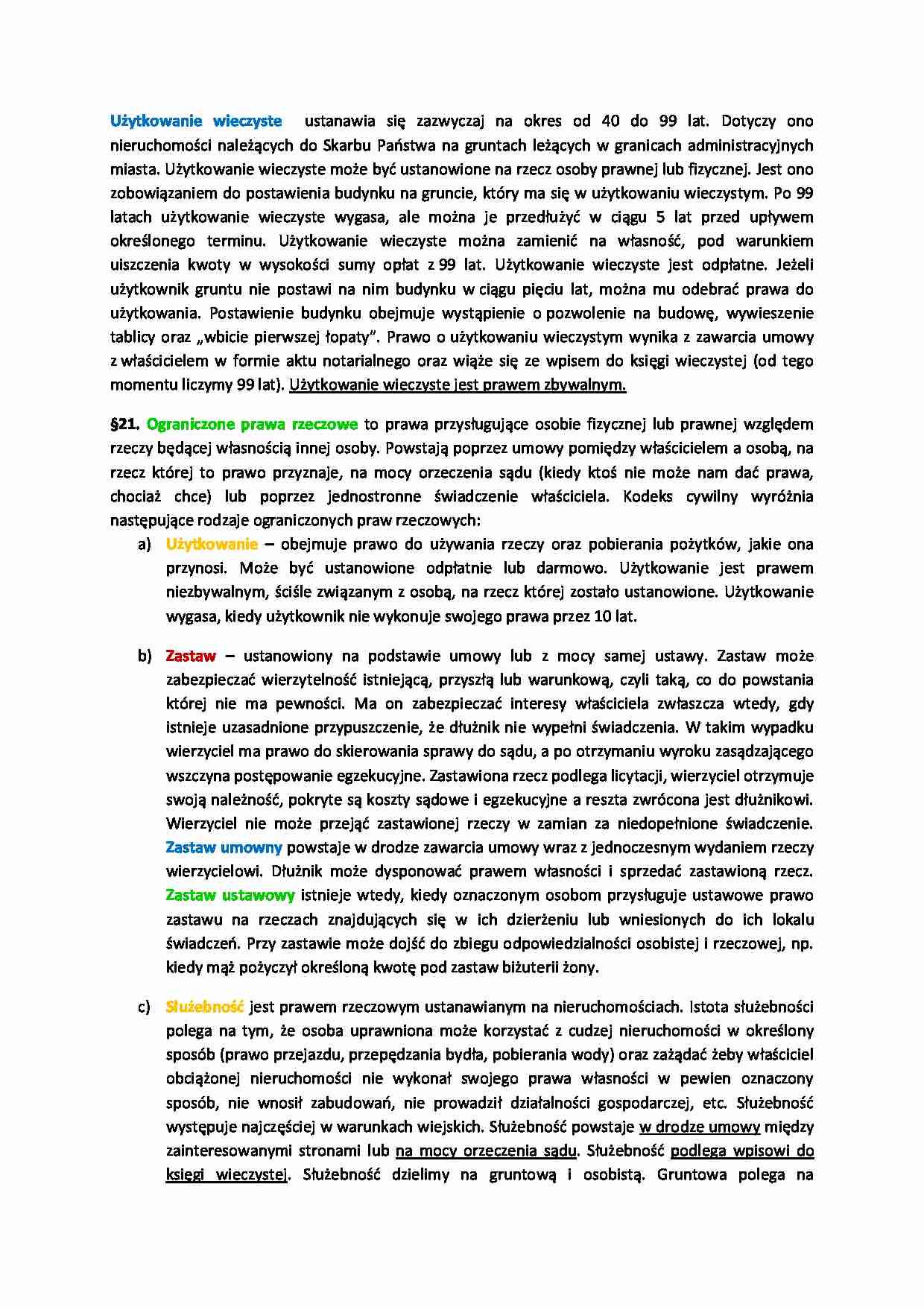 Użytkowanie wieczyste - opracowanie - strona 1