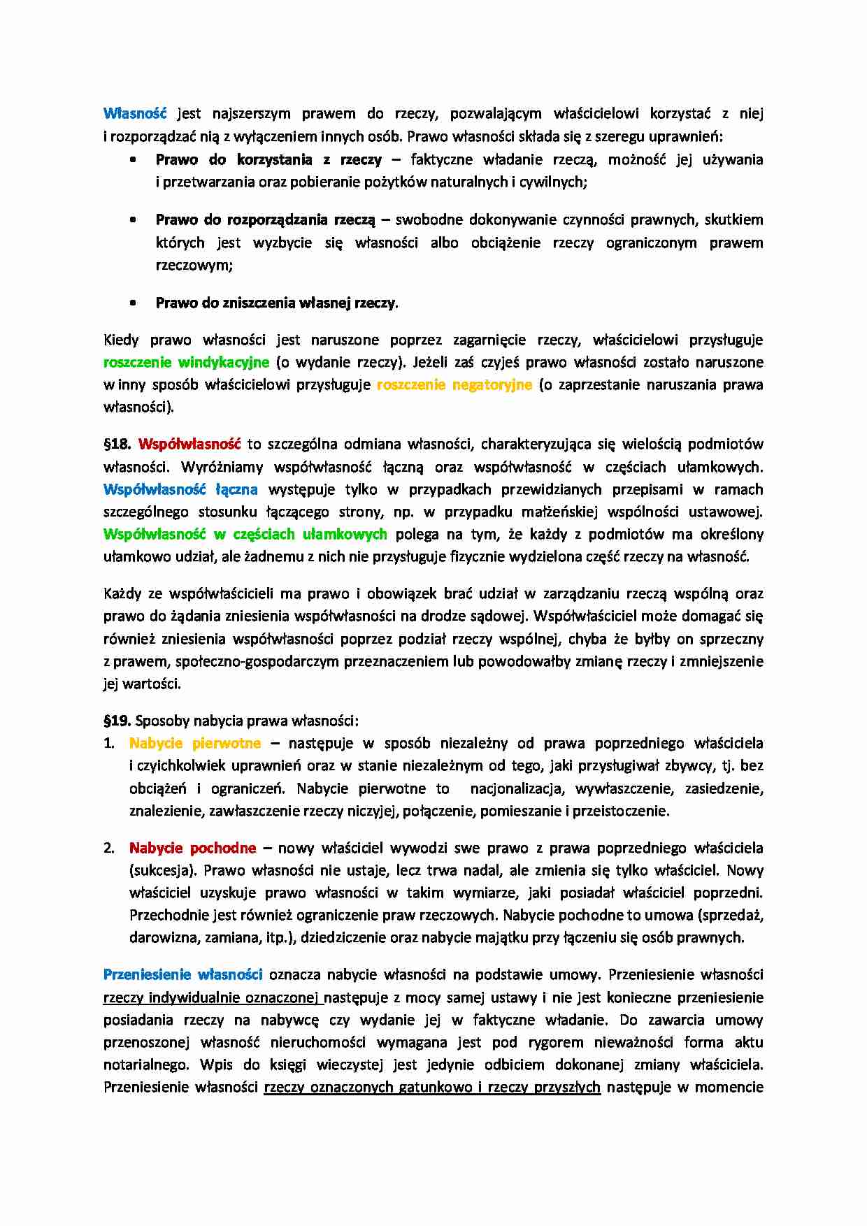 Prawo własności i jego podział - strona 1