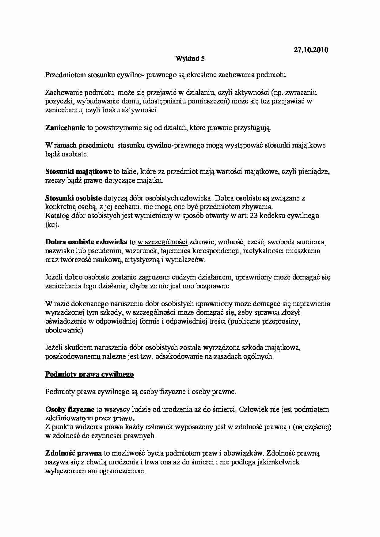 Stosunek cywilno-prawny - strona 1