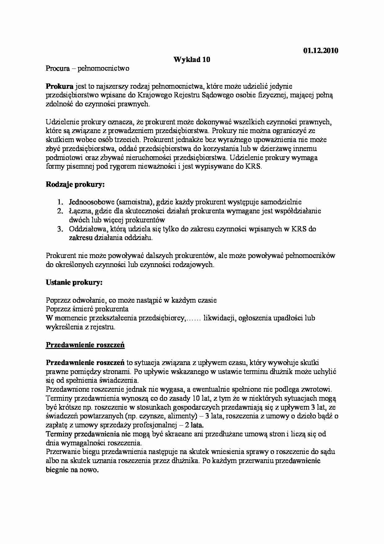 Prokura i jej rodzaje - strona 1