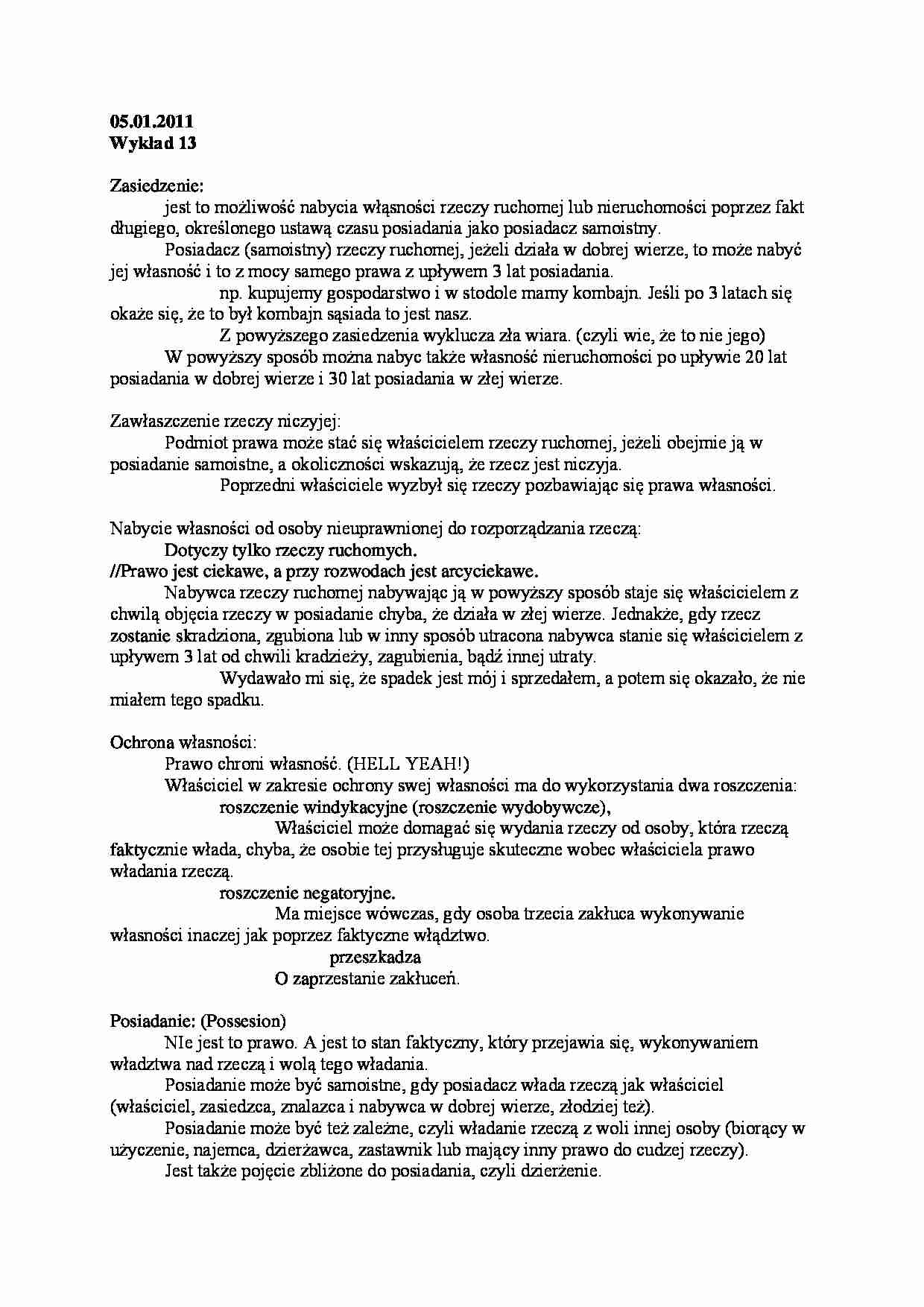 Zasiedzenie i ochrona własności - strona 1