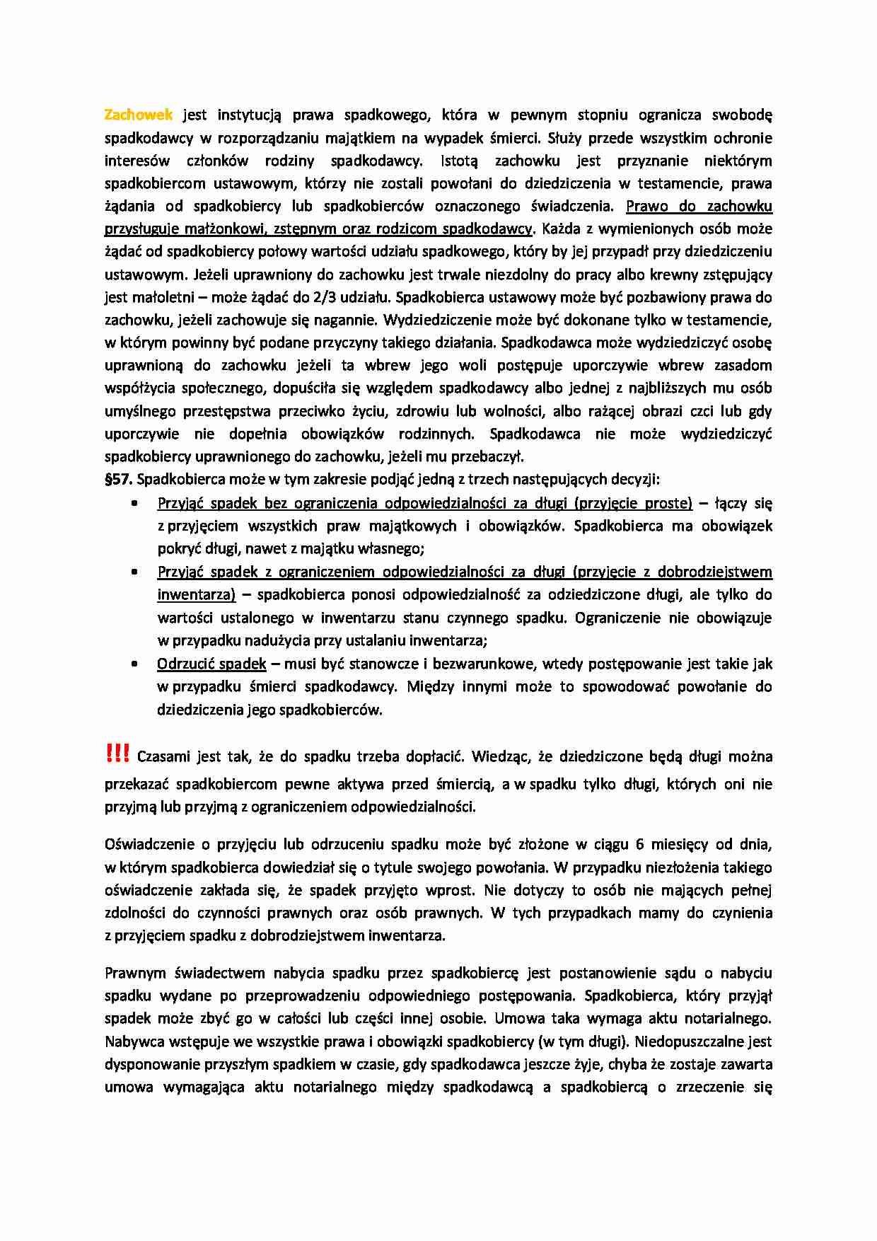 Zachowek - pojęcie i przepisy prawne - strona 1