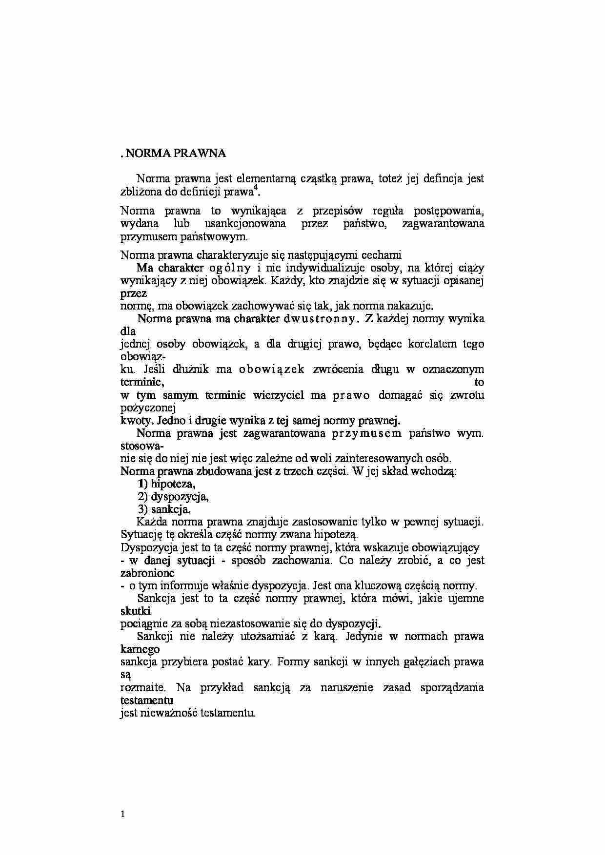Norma prawna - definicja - strona 1