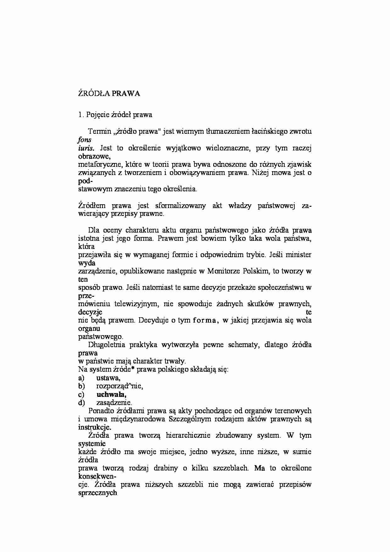 Źródła prawa - pojęcie - strona 1