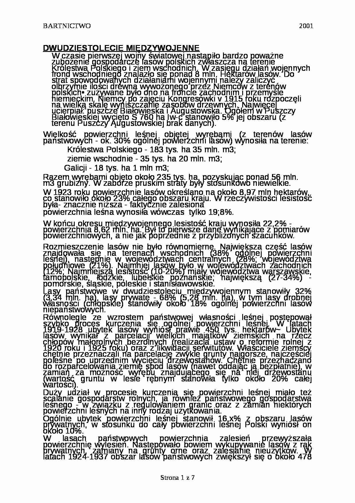 Leśnictwo w Dwudziestoleciu międzywojennym - strona 1