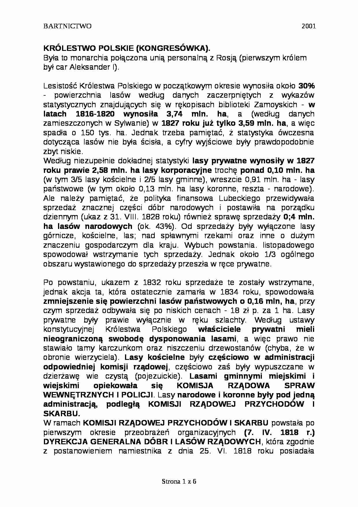 Królestwo polskie, kongresówka - opracowanie - strona 1