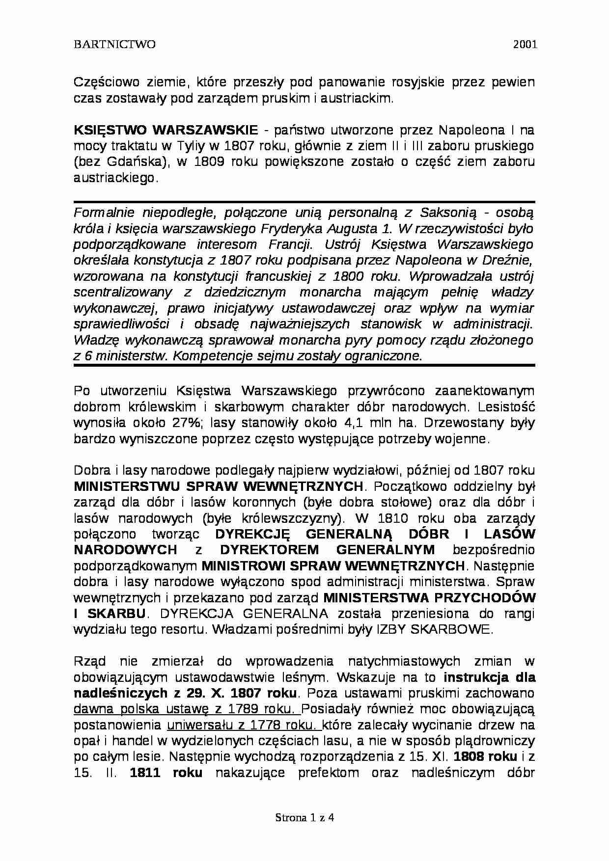 Księstwo warszawskie - opracowanie - strona 1
