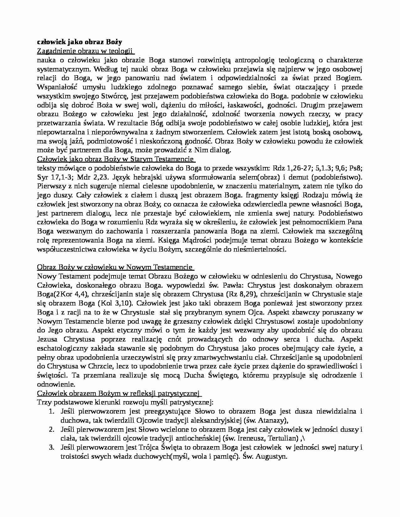 Człowiek jako obraz Boży - strona 1