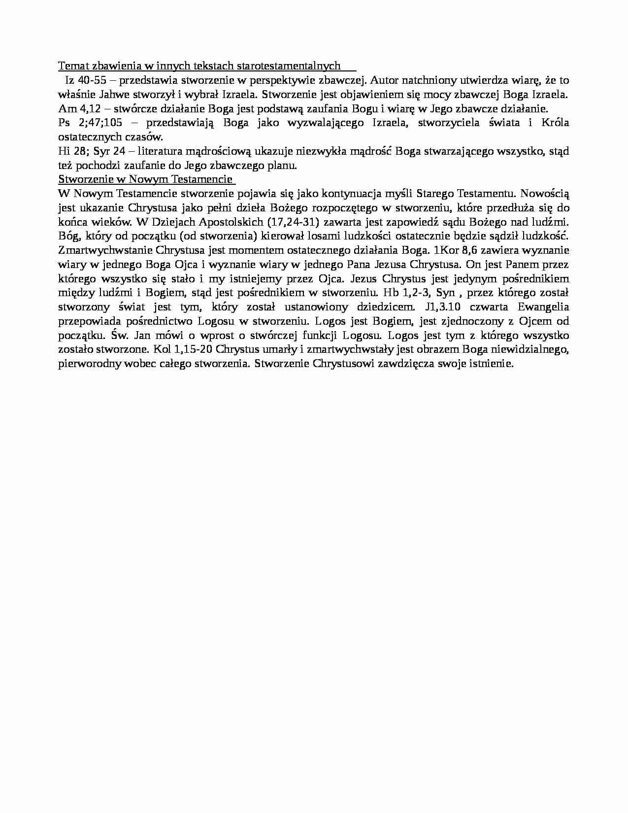 Temat zbawienia w innych tekstach starotestamentalnych - strona 1