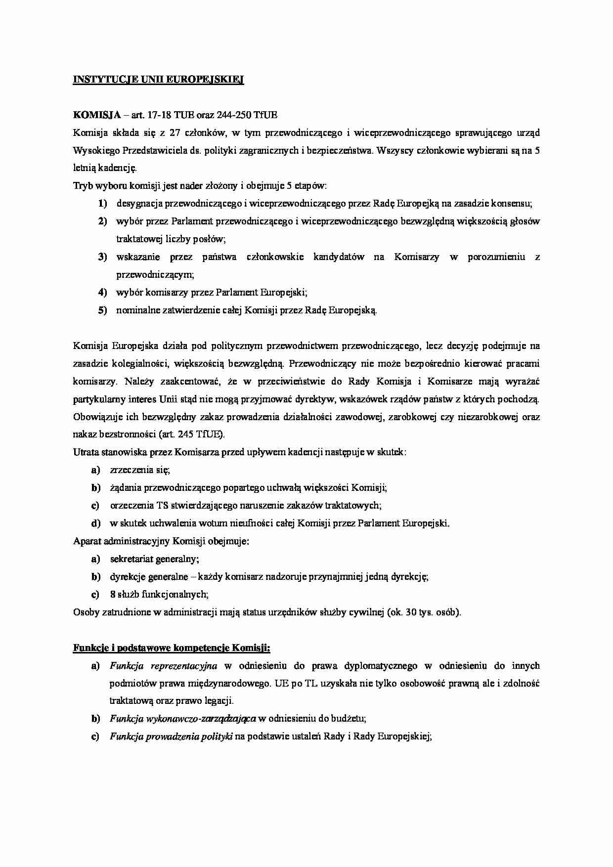 INSTYTUCJE UNII EUROPEJSKIEJ - KOMISJA - strona 1