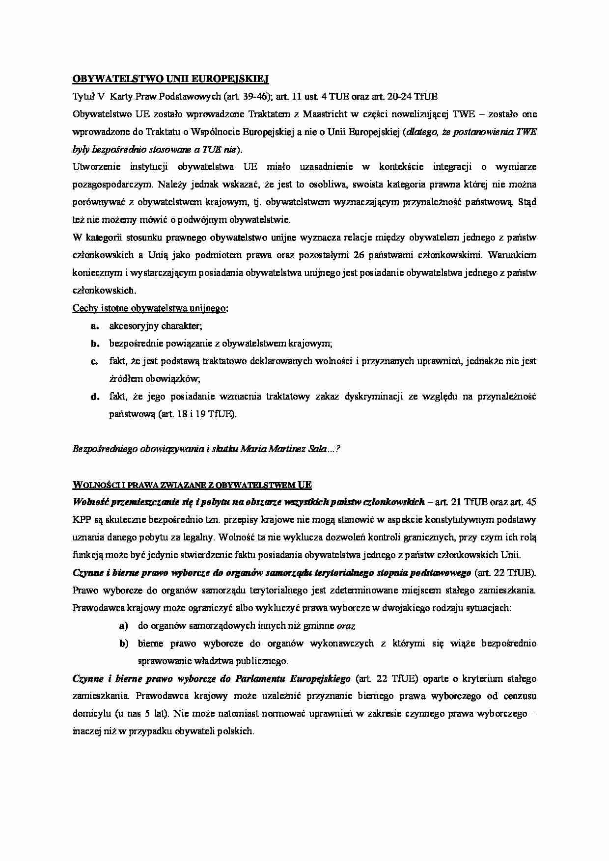 OBYWATELSTWO UNII EUROPEJSKIEJ - strona 1