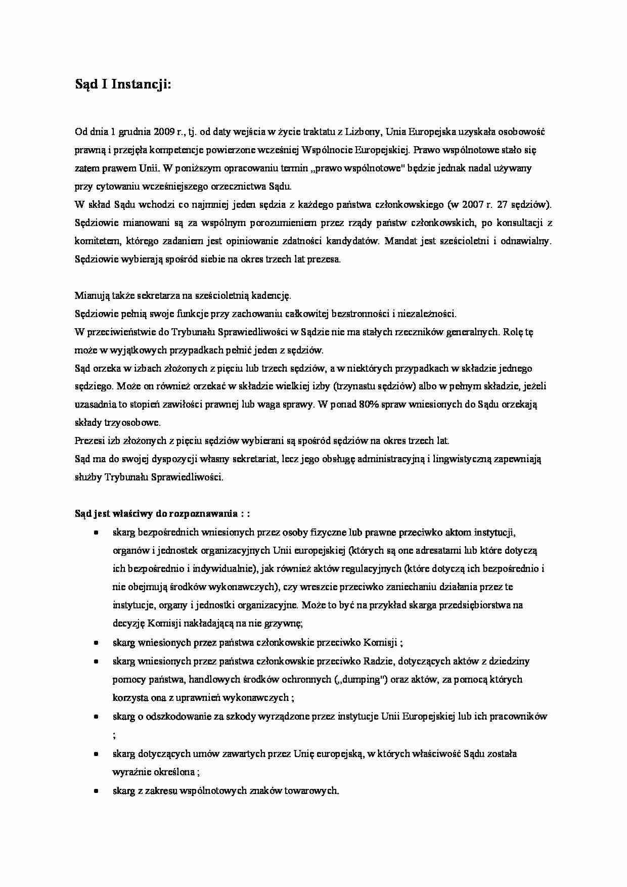 Sąd I Instancji - strona 1