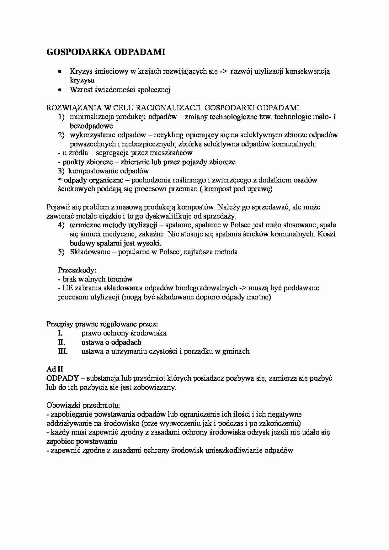 GOSPODARKA ODPADAMI - strona 1