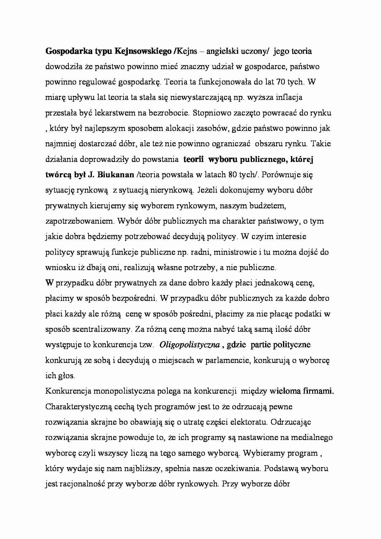 Gospodarka typu Kejnsowskiego - strona 1